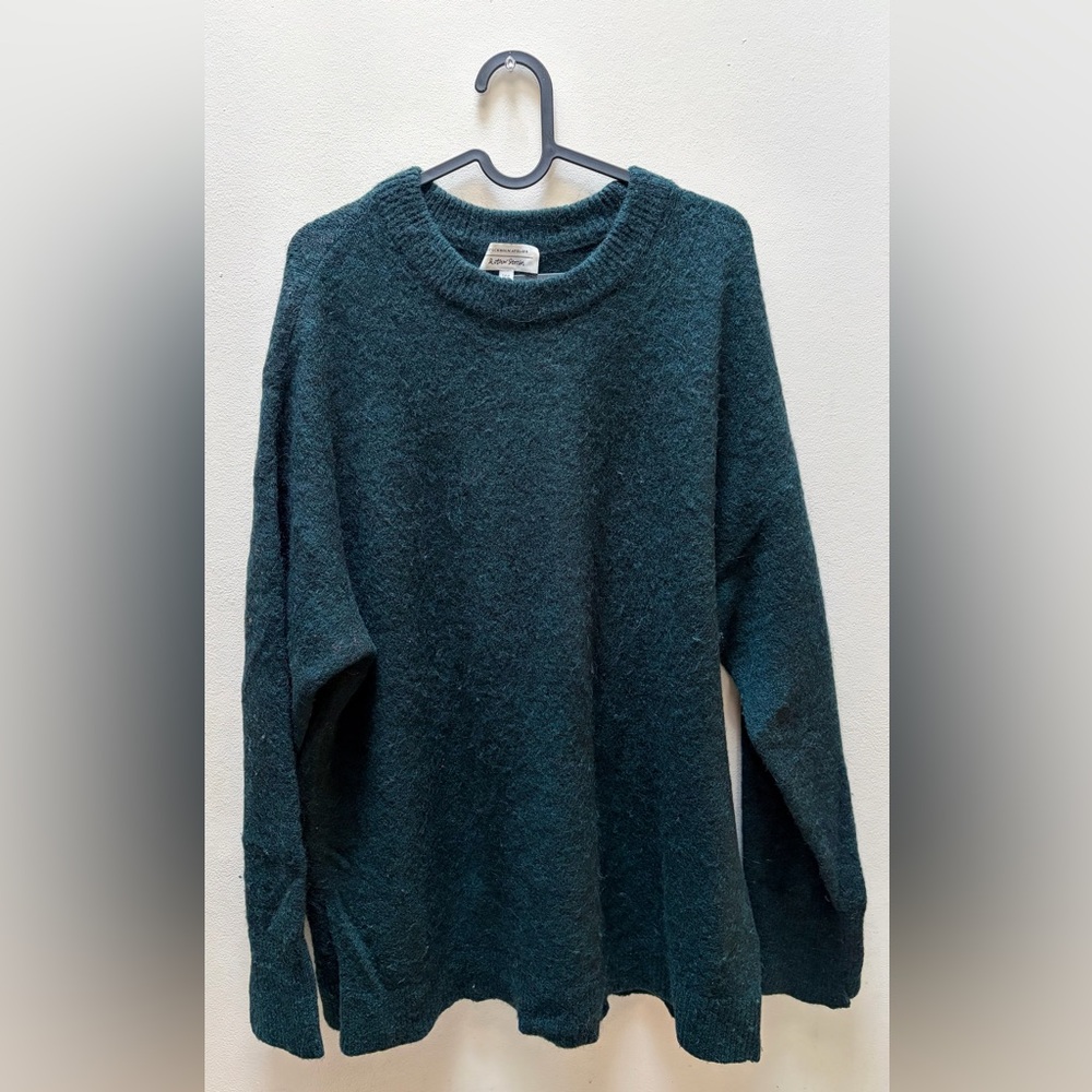 & Other Stories Forest Green Oversized Relaxed Crewneck Sweater